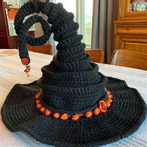 Braided crochet witch hat